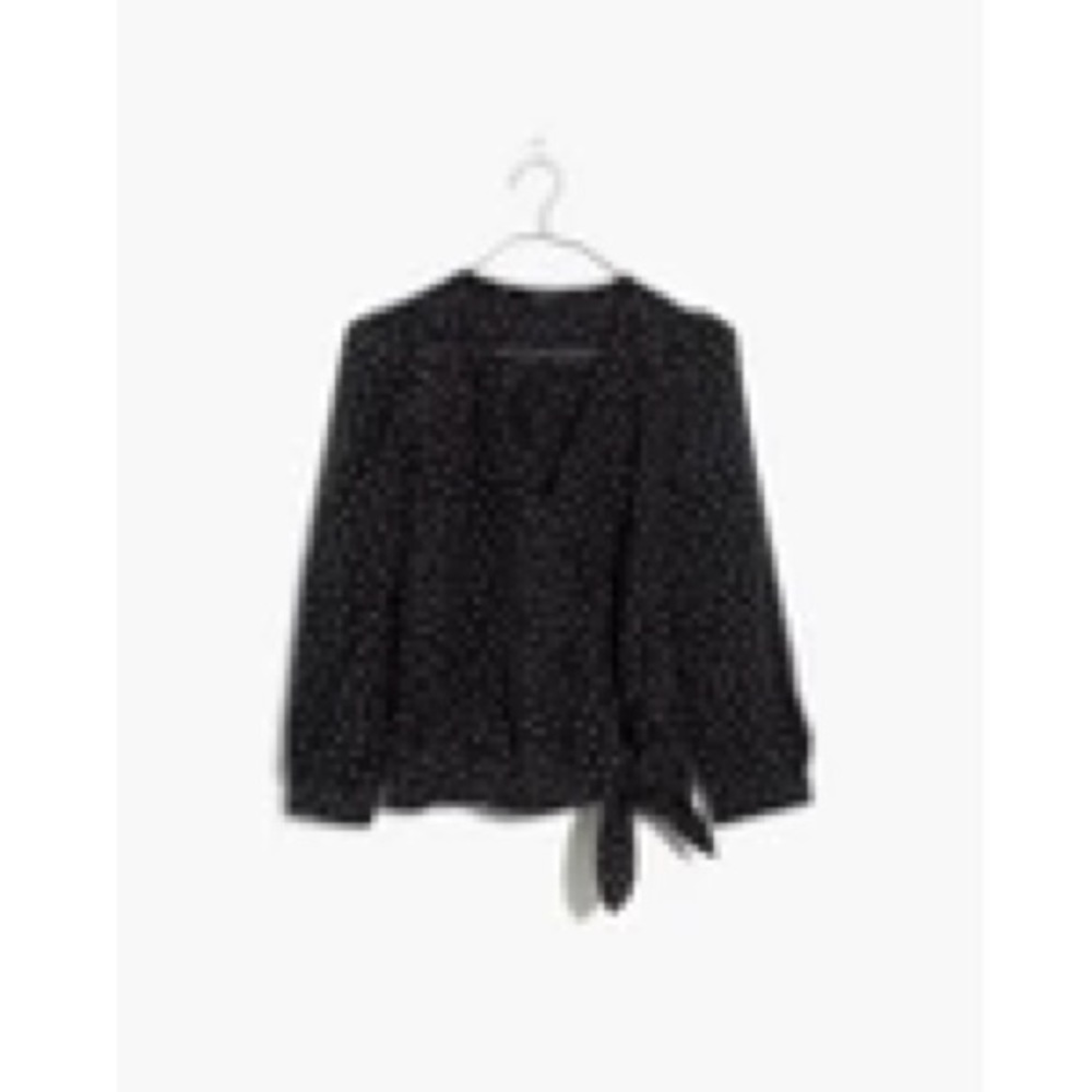 Silk star-scatter wrap top